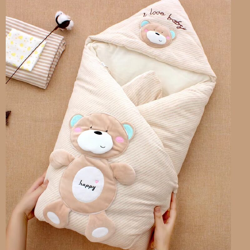 2-in-1 Winter Newborn Swaddle & Detachable Bedding Set