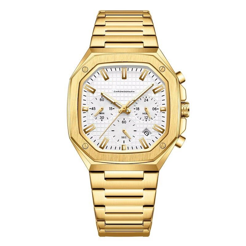 Monaco Edge Integrated Wristwatch Quartz Sports Chronograph Gold