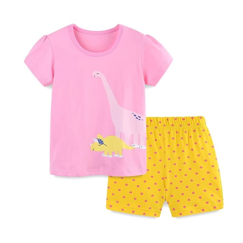 Pink Dino Rawr Summer Set 2-pc Tee+Short