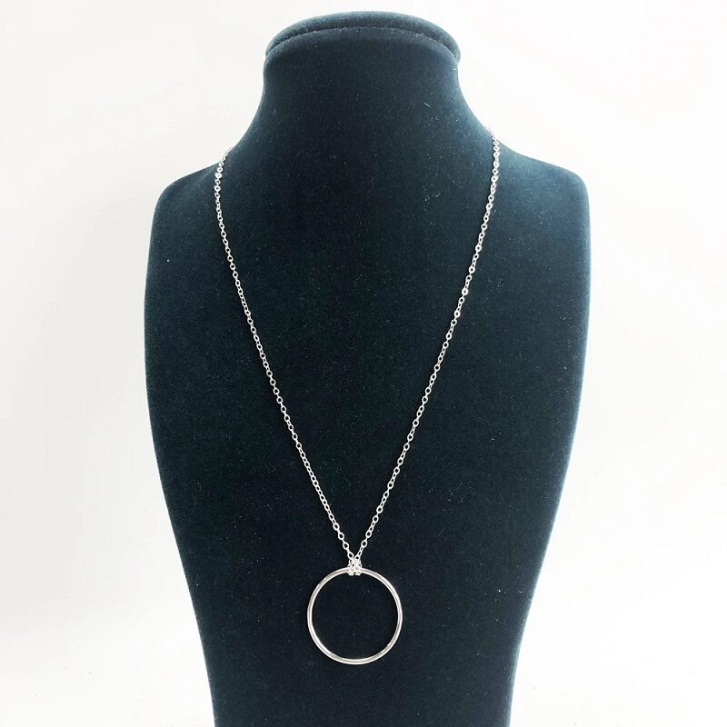 Circle Round Charm Pendant And Necklace