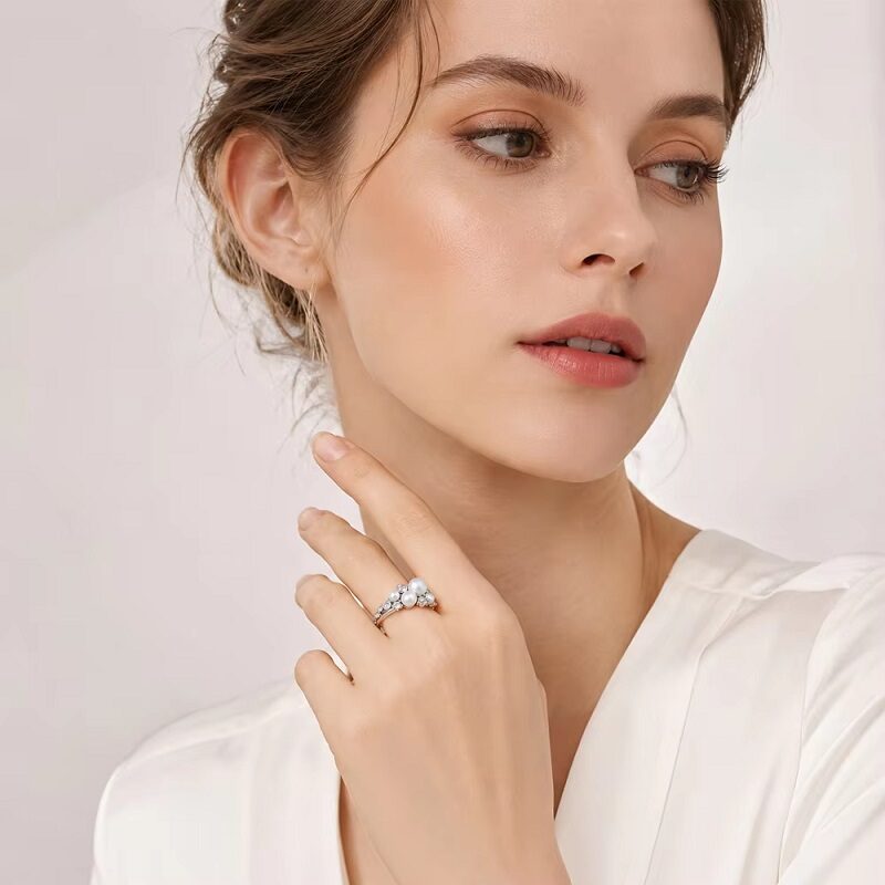 Luna Pearl Bloom 925 Sterling Silver Ring