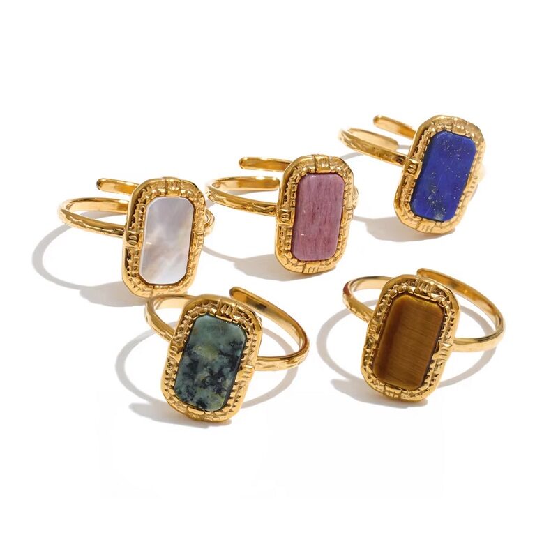 Bohemian Signet-Style Ring Lapis Lazuli Tiger Eye