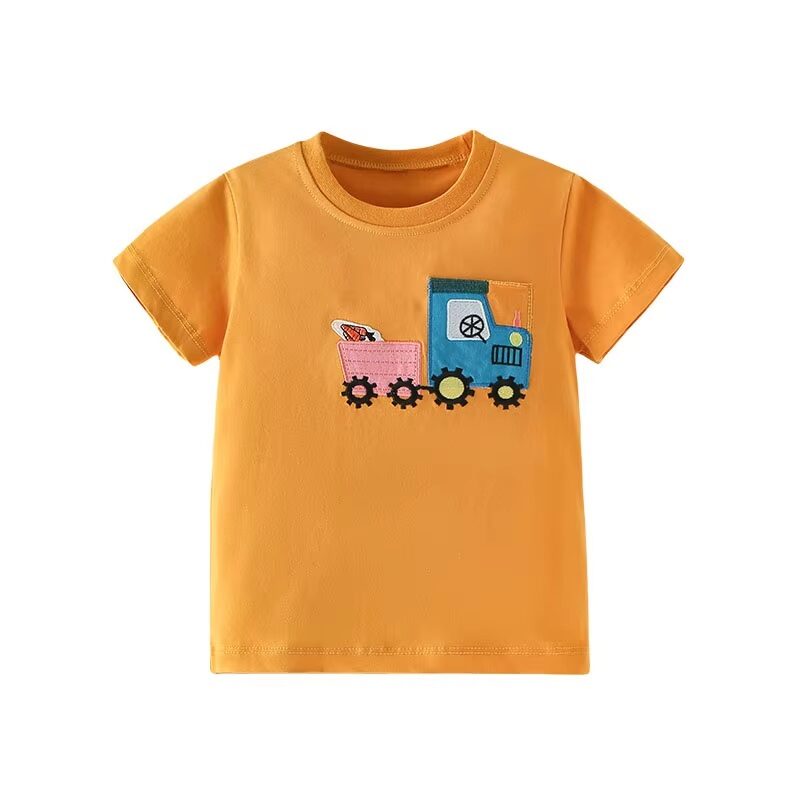 Kid Cotton Graphic T-Shirt – Truck/Train