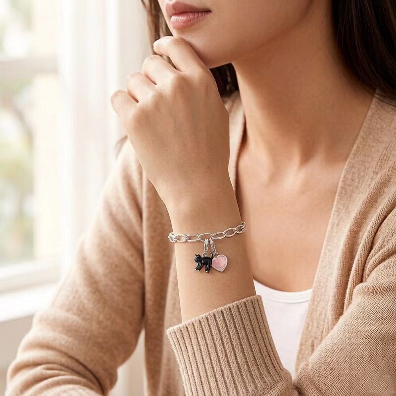 Love & Lucky Cat Charm Bracelet