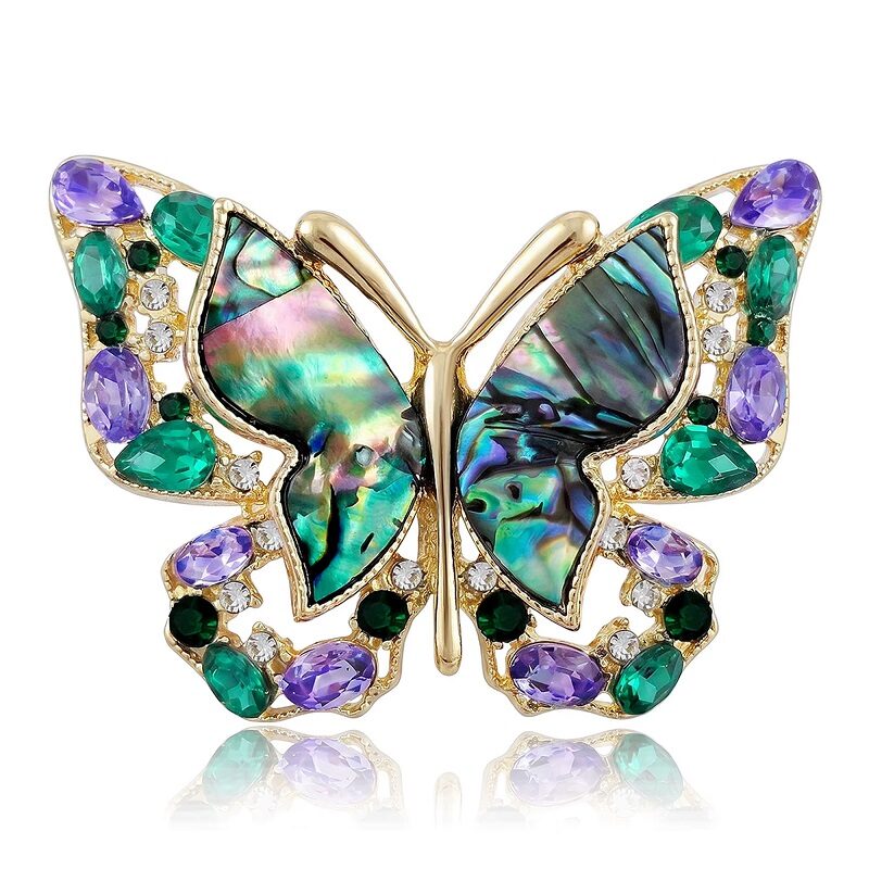 Ocean Wings Abalone Shell Butterfly Brooch