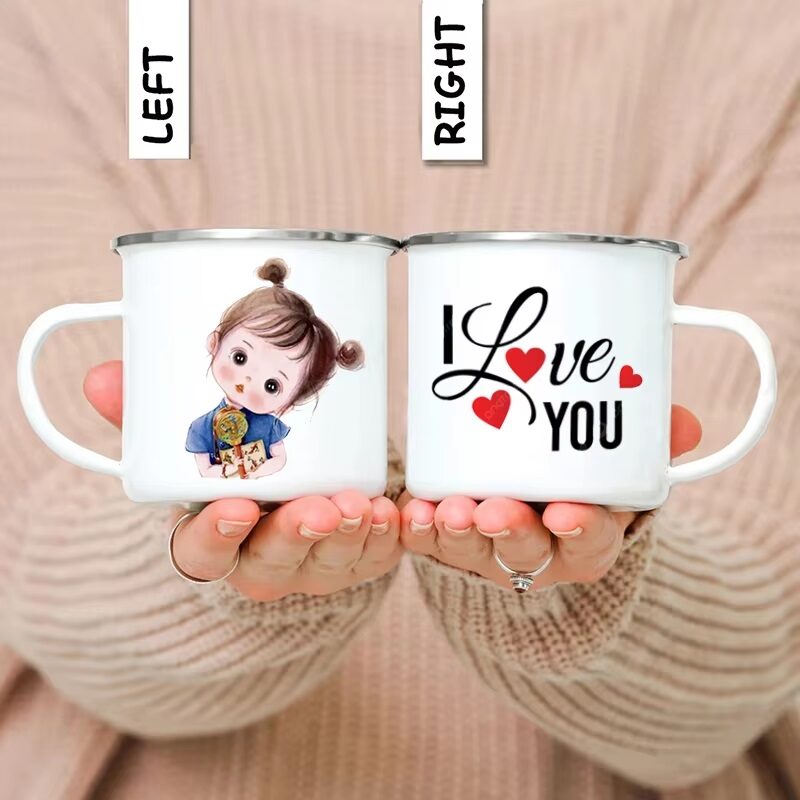 Enamel Mug Coffee Time Can Customize Picture Text
