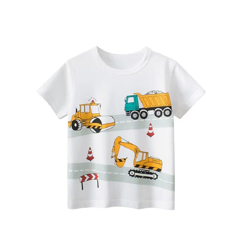 Boy’s Cotton Tee Playful Construction Theme