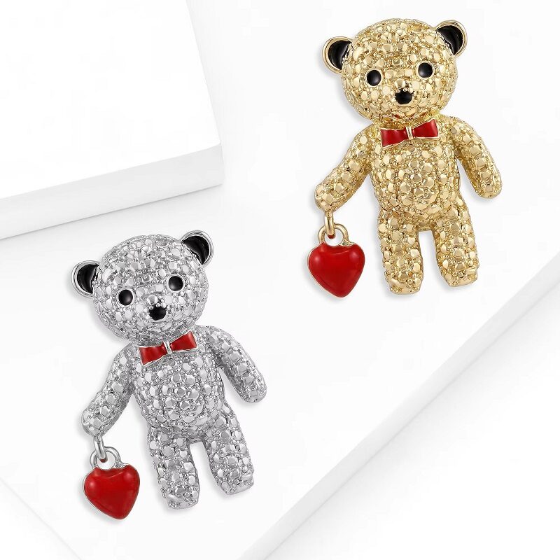 Lovabelle Crystal Bear Brooch