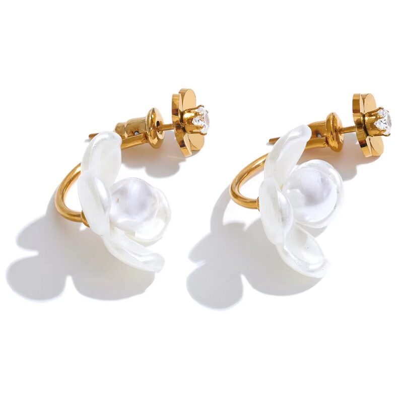 Jardin Rouge Floral Pearl Inspired Earrings