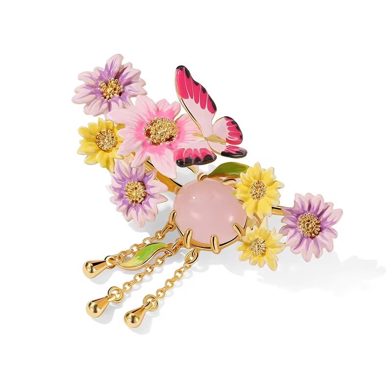 Papillon Bloom Real Gold Plated Brooch