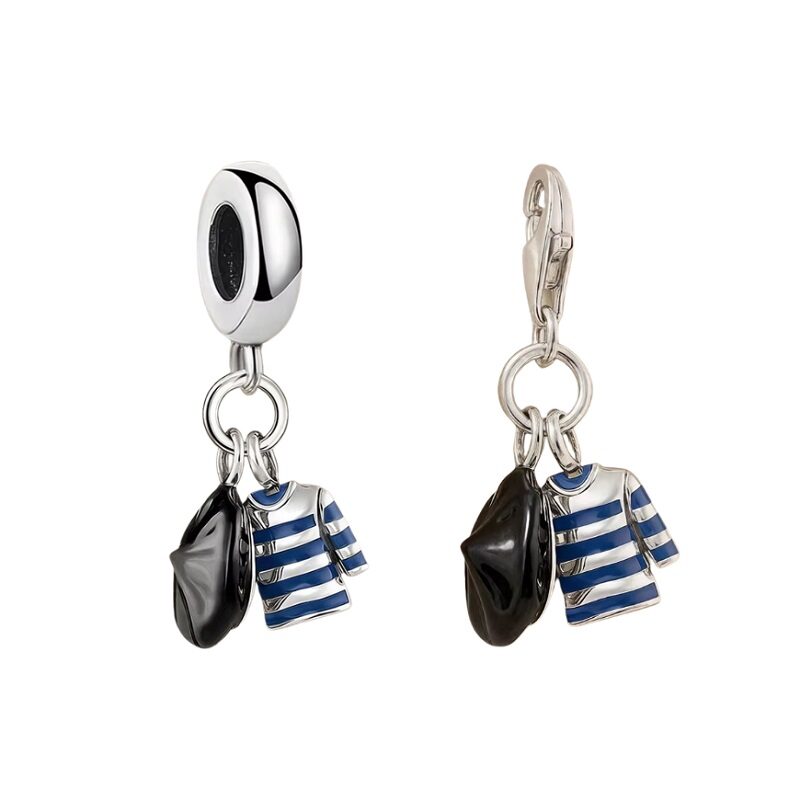 Travel Series: Paris Style Nautical Shirt and Beret Charm