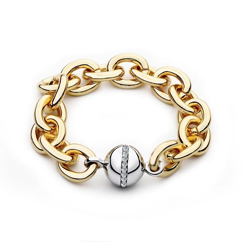 Golden Orbit Chunky Chain Bracelet