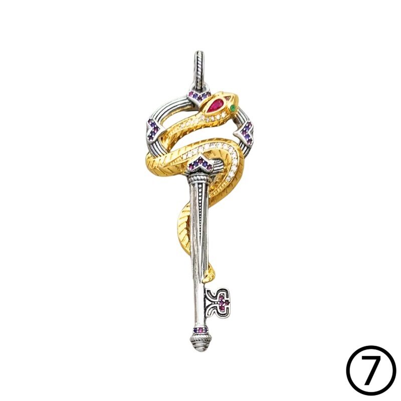 Mythic Golden Serpent Charm Snake Key Bead