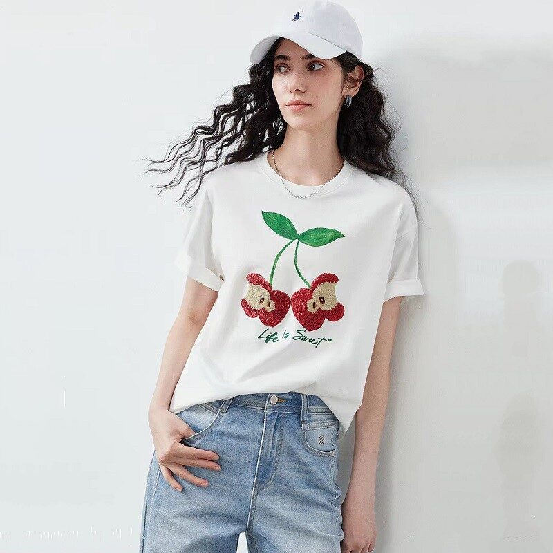 Big Apple Rhinestone Logo Relaxed T-Shirt