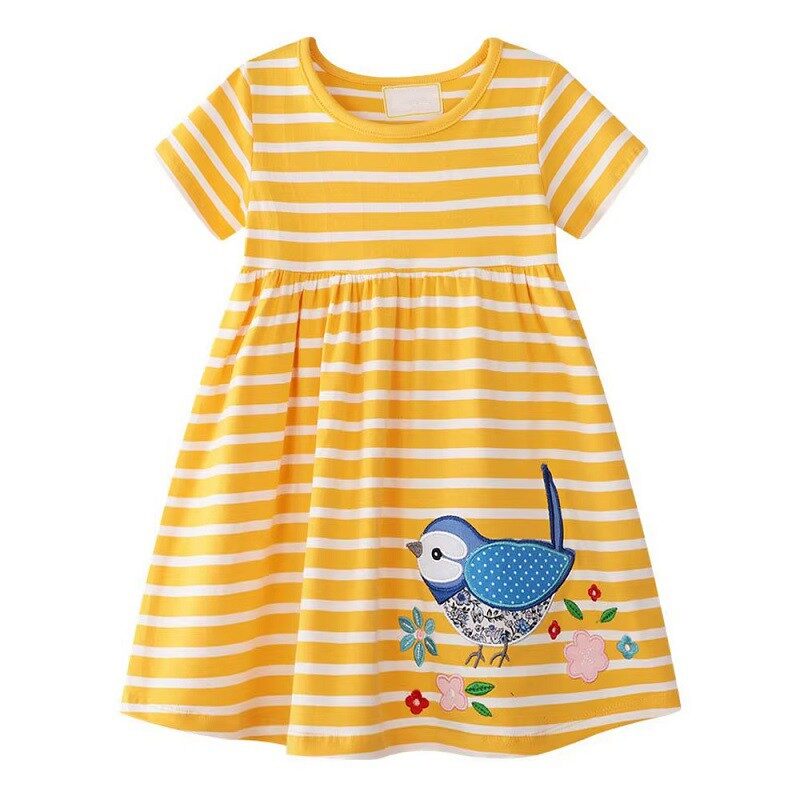 Summer Chic Cotton Mini Dress Birdie Applique