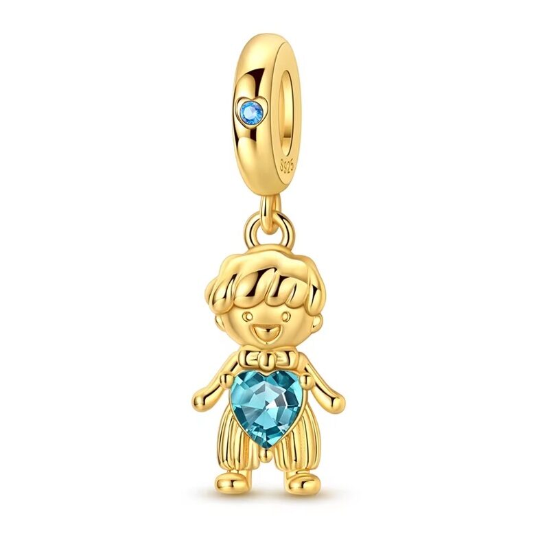 Little Boy with Blue Heart Keeper Charm