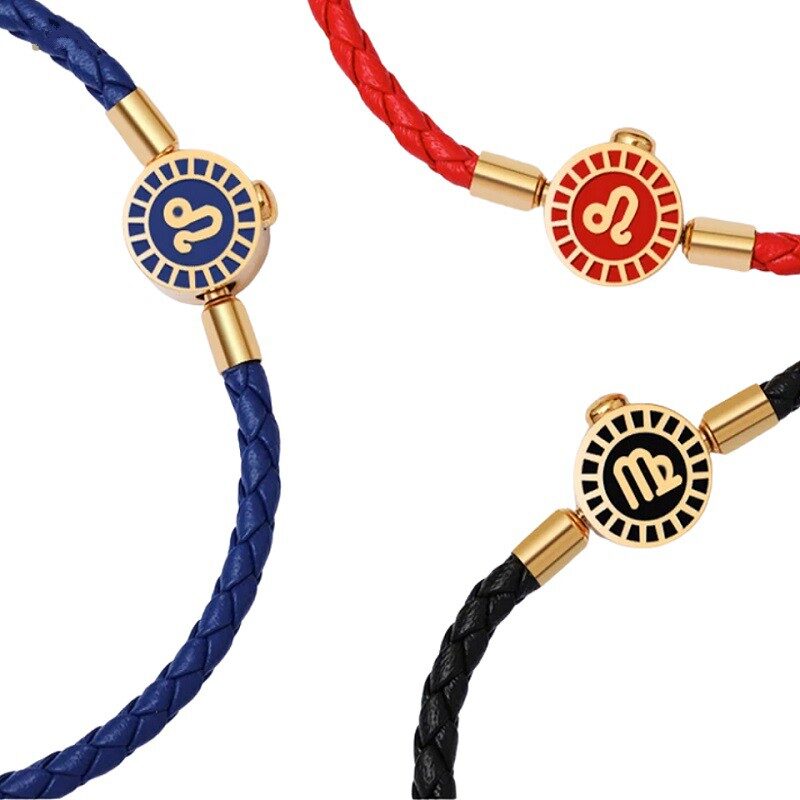 Zodiac Legacy Leather Charm Bracelet Celestial Navy