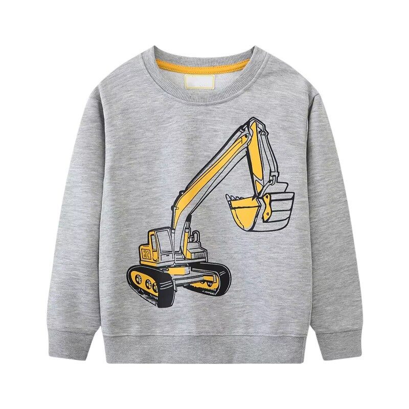 Yellow Bulldozer Crewneck Boys’ Sweatshirt