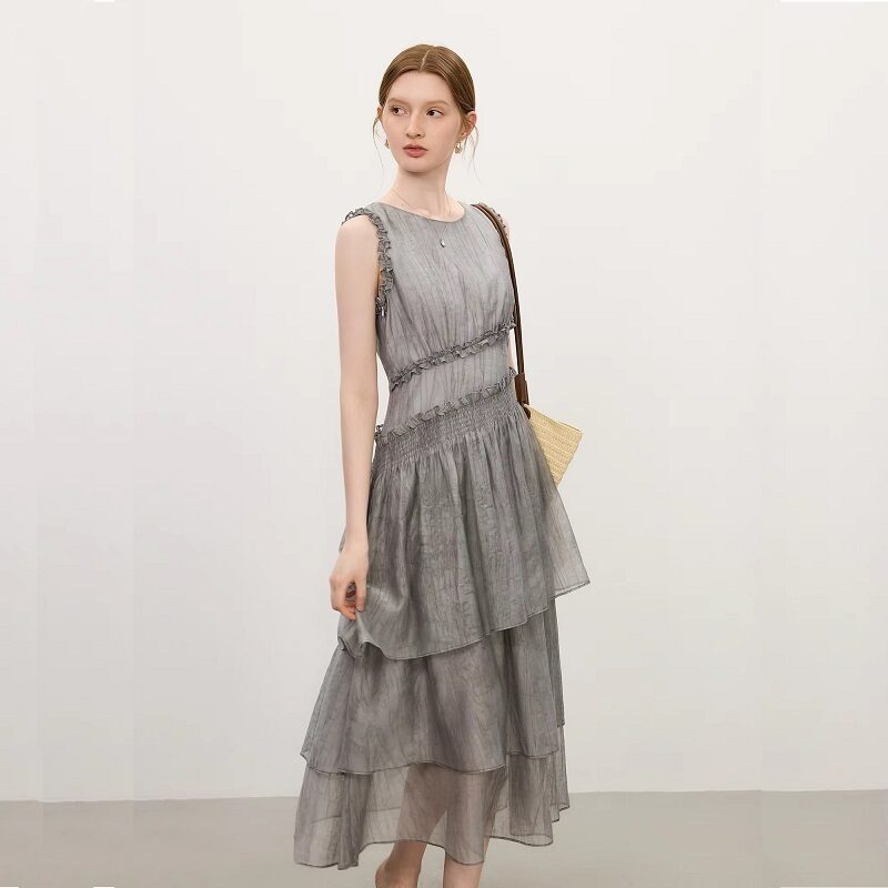 Eveline Summer Gala Evening Dress Gray