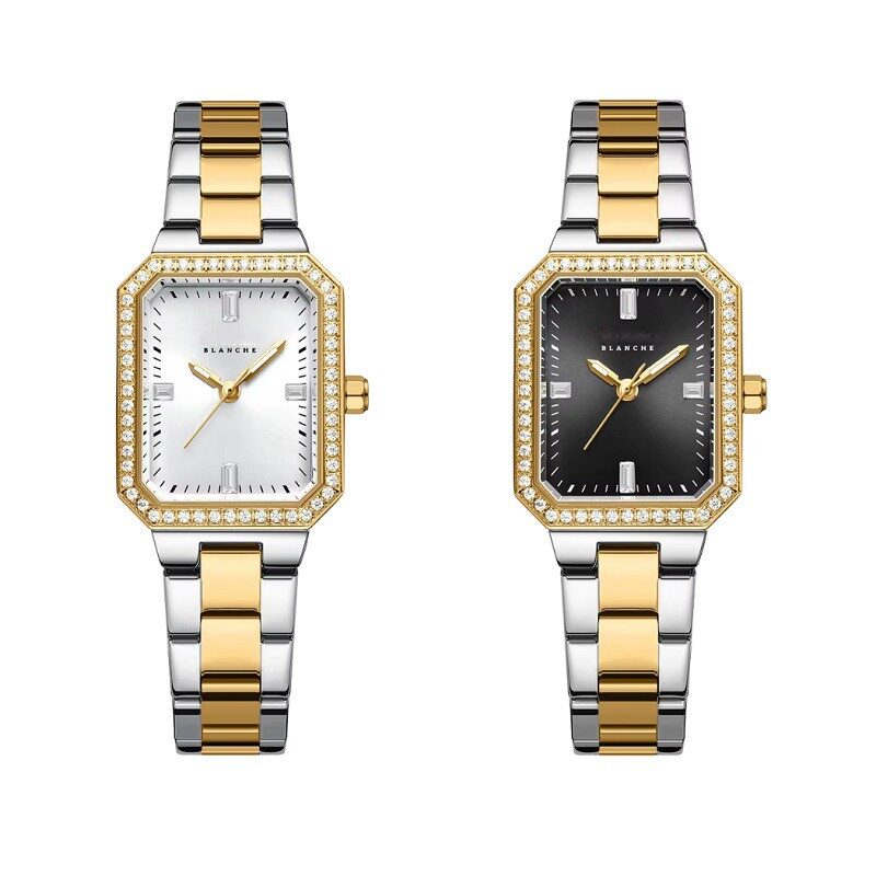 Belle Éclat Diamond-Frame Wristwatch Gold Silver