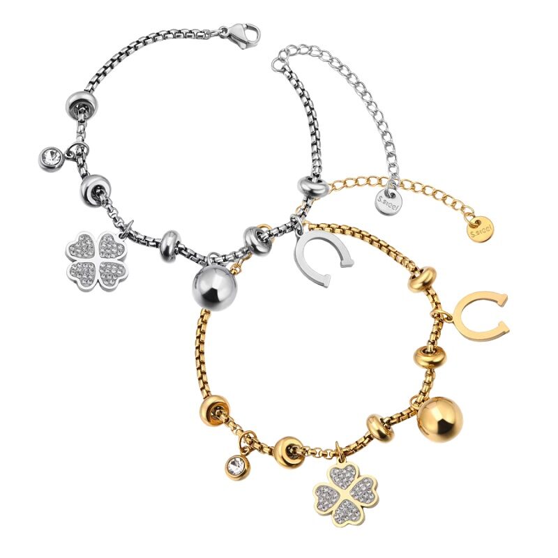 Lucky Clover Radiance Stainless Steel Bracelet