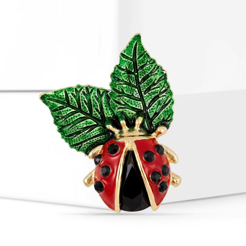 Red Enamel Ladybird Brooch