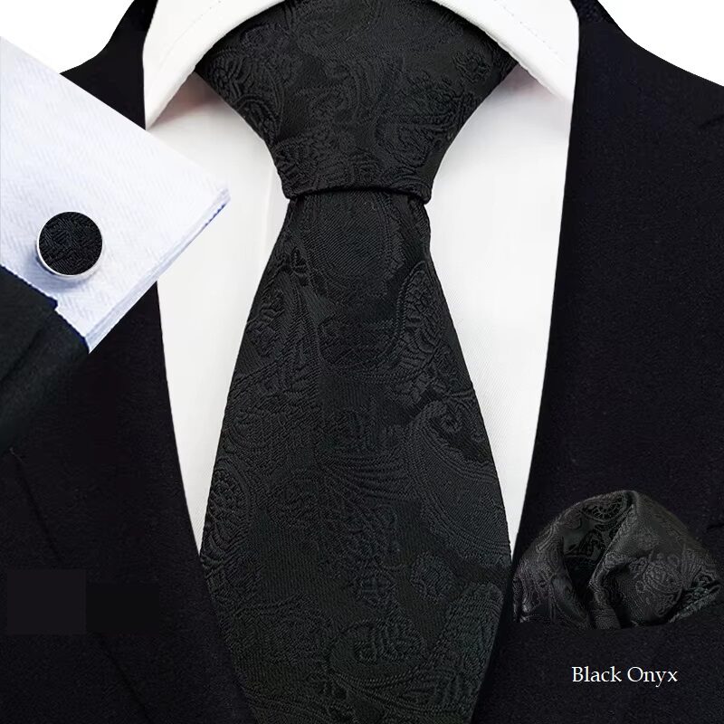 LuxeGroom Wedding Tie Gift Set With Pocket Square Cufflink