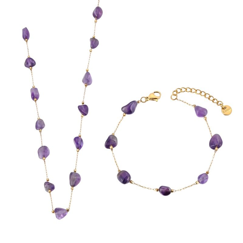 Purple Amethyst Oasis Natural Stone Series Bracelet