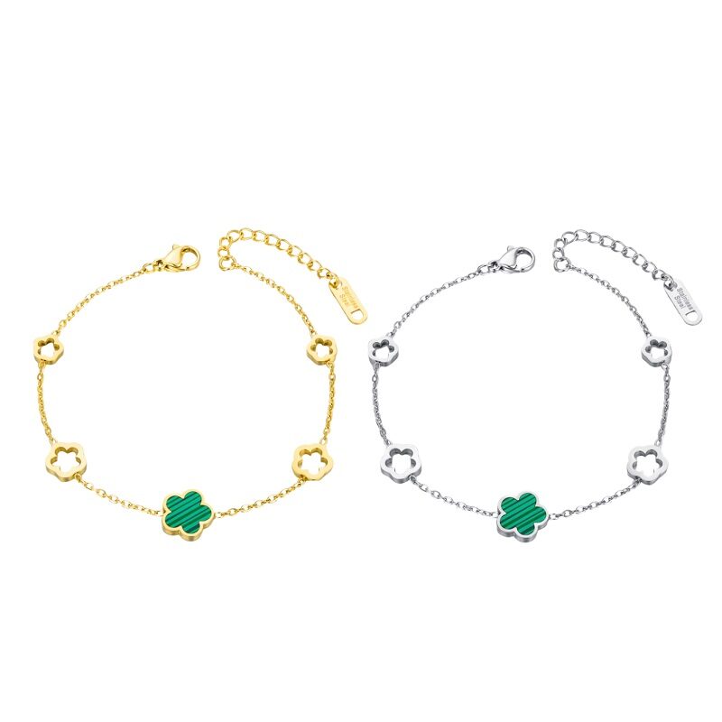 BloomClover Stainless Steel Floral Bracelet (Silver & Gold)
