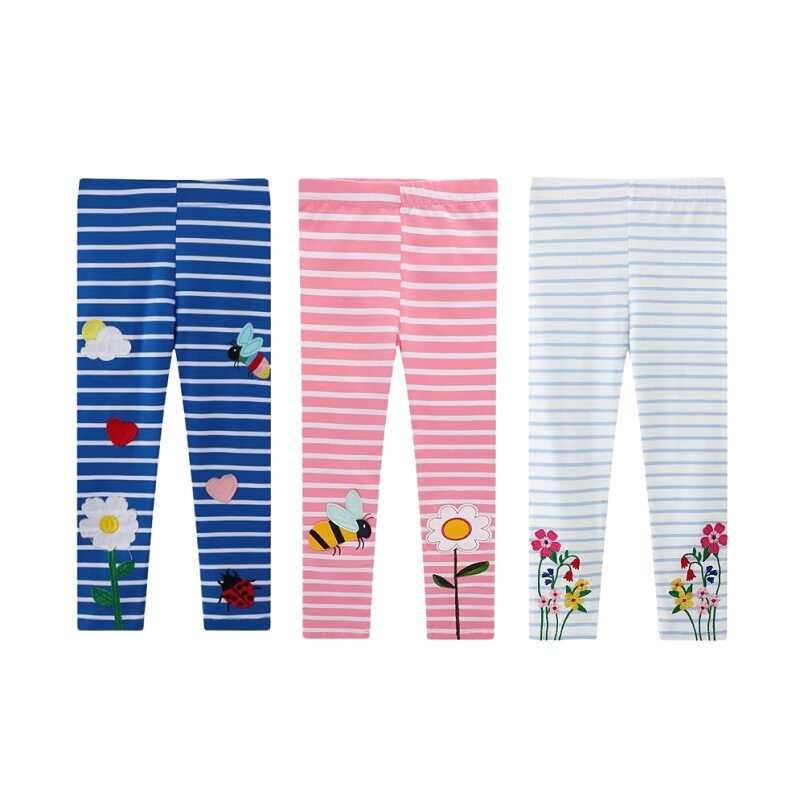 Girls Leggings Little Bloom Striped Leggings 2-7T