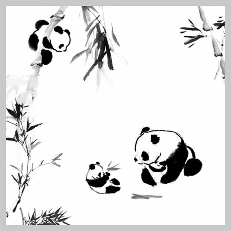 Zen Bamboo And Panda Mulberry Silk Square Scarf