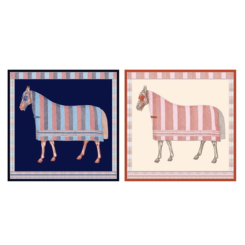 Equestrian Heritage Terracotta Stallion Mulberry Scarf