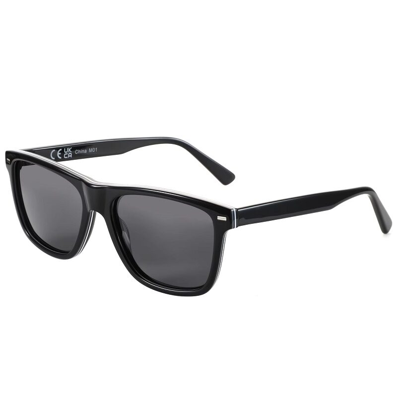 Unisex Square Sunglasses Polarized UV Protection Black Retro