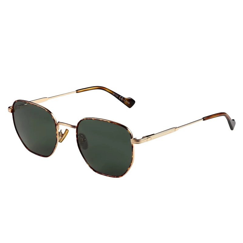 HexaShade Polarized Retro Sunglasses Gold Frame