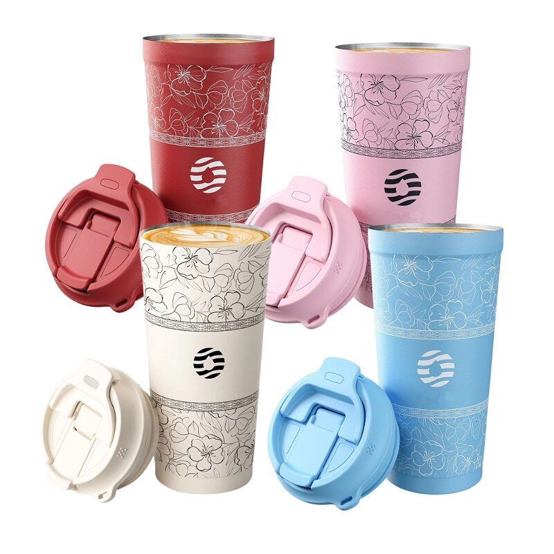 Bloom & Brew 500ml Vintage Floral Travel Tumbler