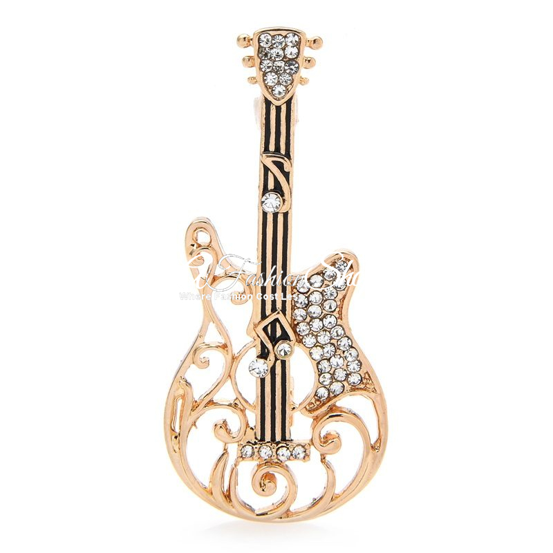 Sound Of Music Figurine Brooch Guitar