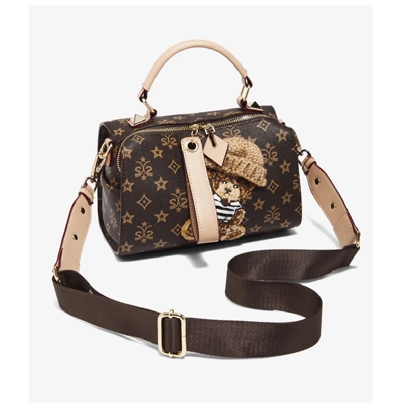 Brown Monogram Bear Print Shoulder Crossbody