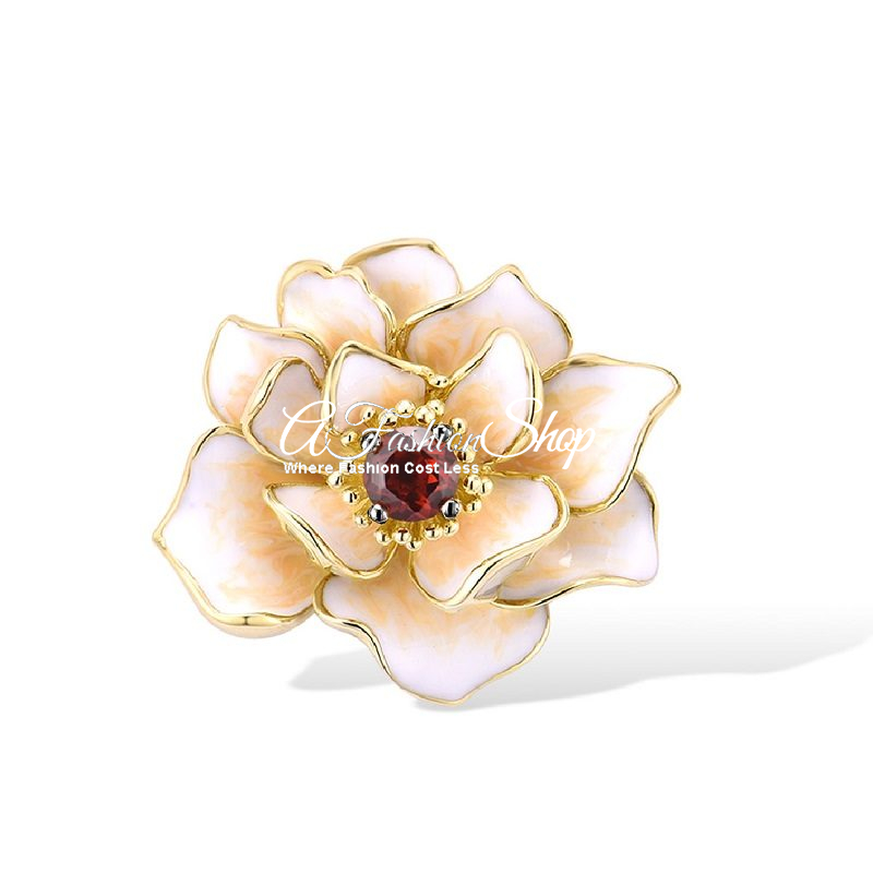 White Lotus Garnet Stone Pendant Only