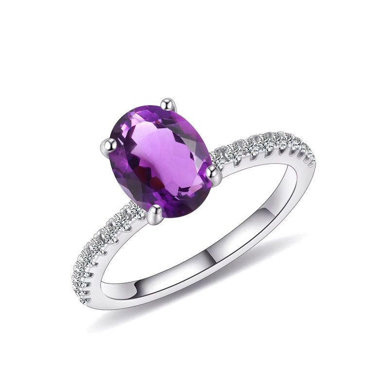 Victorian-Style Amethyst Signature Ring – 3 Stone Sizes