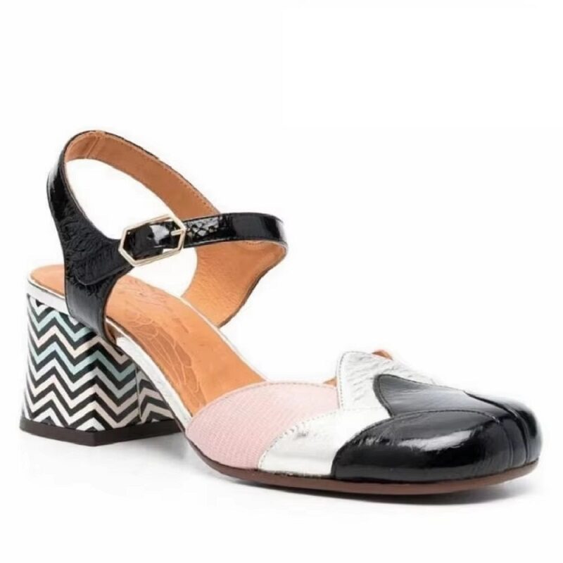 Urban Edge Chunky Leather Sandals -Black Pink