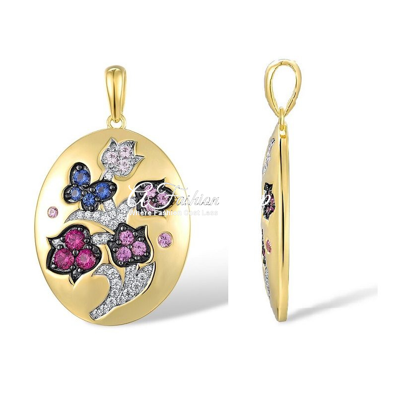 Starlight Flower CZ Luminous Wing – Gold Pendant