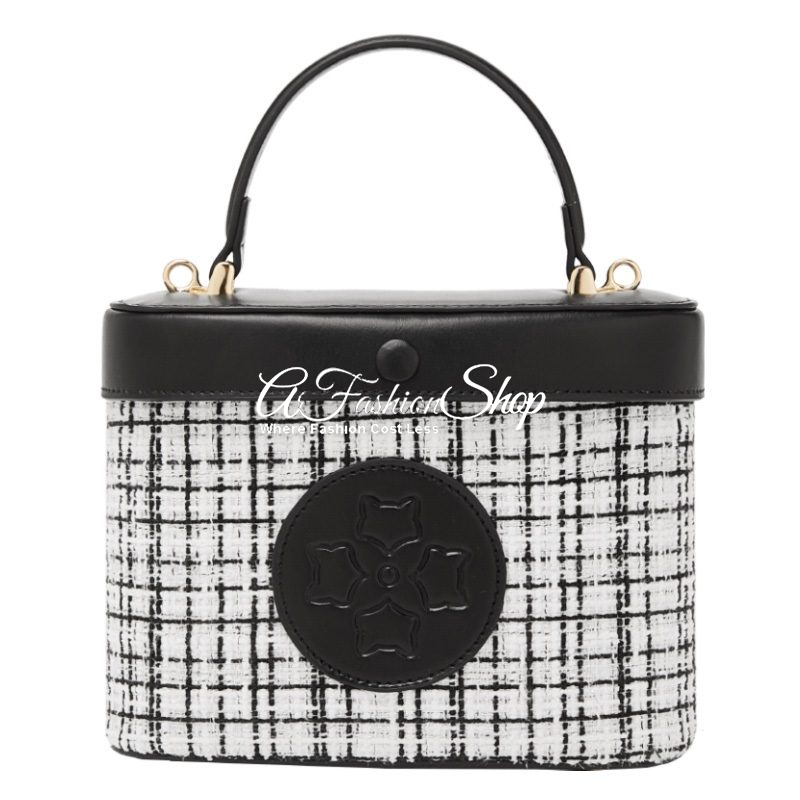 Mini Satchel Houndstooth Pattern Crossbody