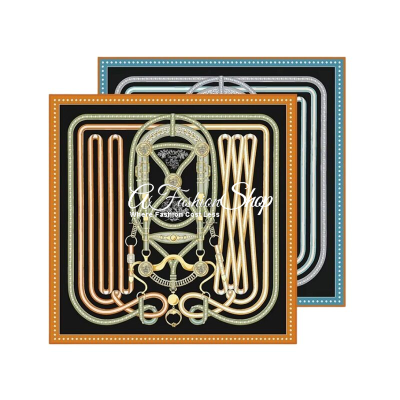 Equestrian Heritage 90cm Black Silk Scarf