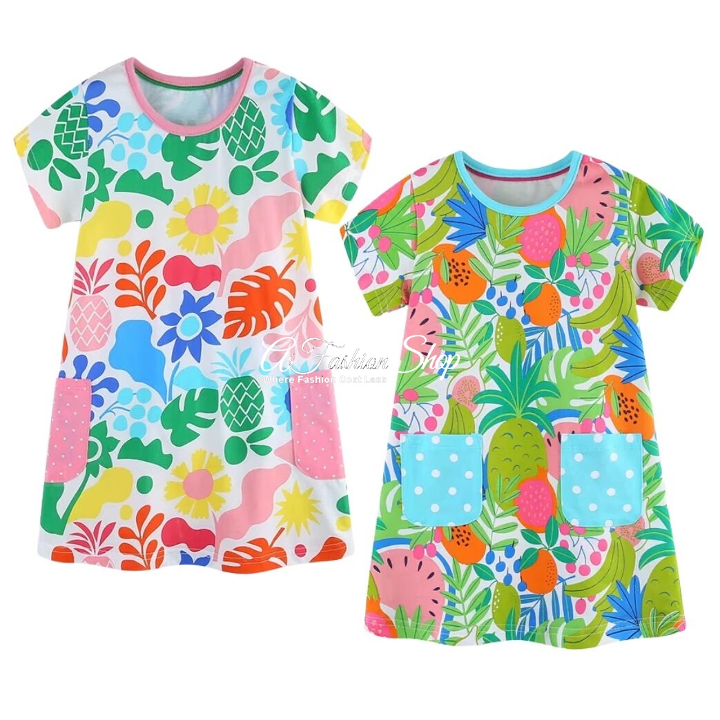 Girl’s Happy Day Floral Dress With Pocket