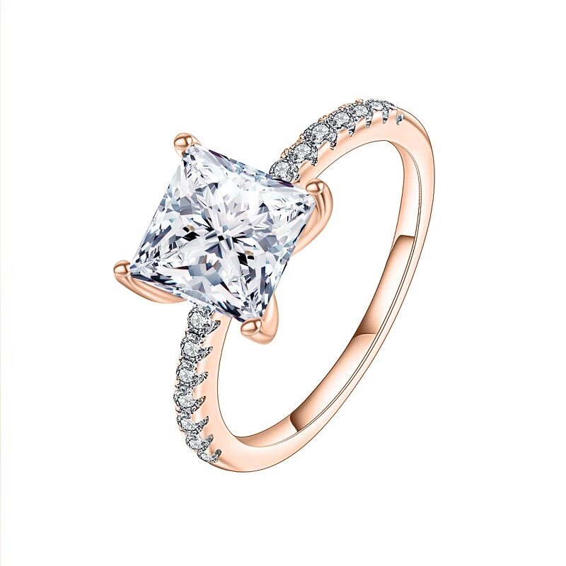 1.49ct Princess Cut Cubic Zirconia Wedding Rose Gold