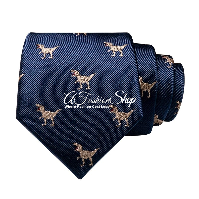 Novelty T-Rex Dinosaur Silk Jacquard Tie