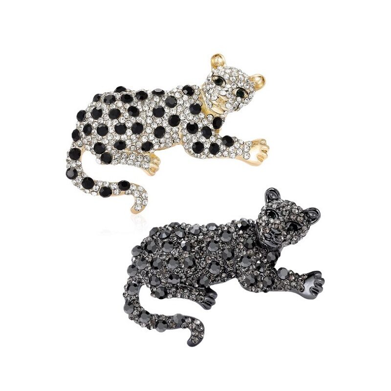 Classic Rhinestone Leopard Crystal Brooch
