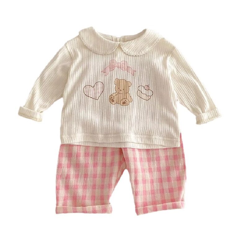 2-Piece Baby Bear Top Matching Gingham Pant
