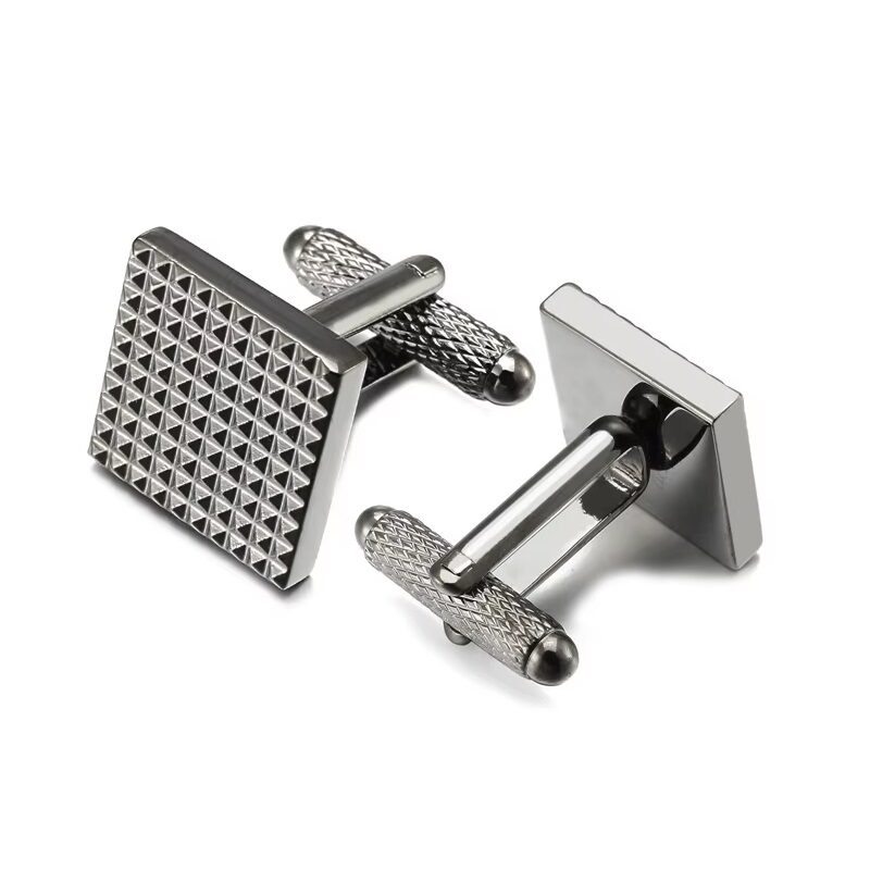 Black Gun Plated Geometric Cufflinks