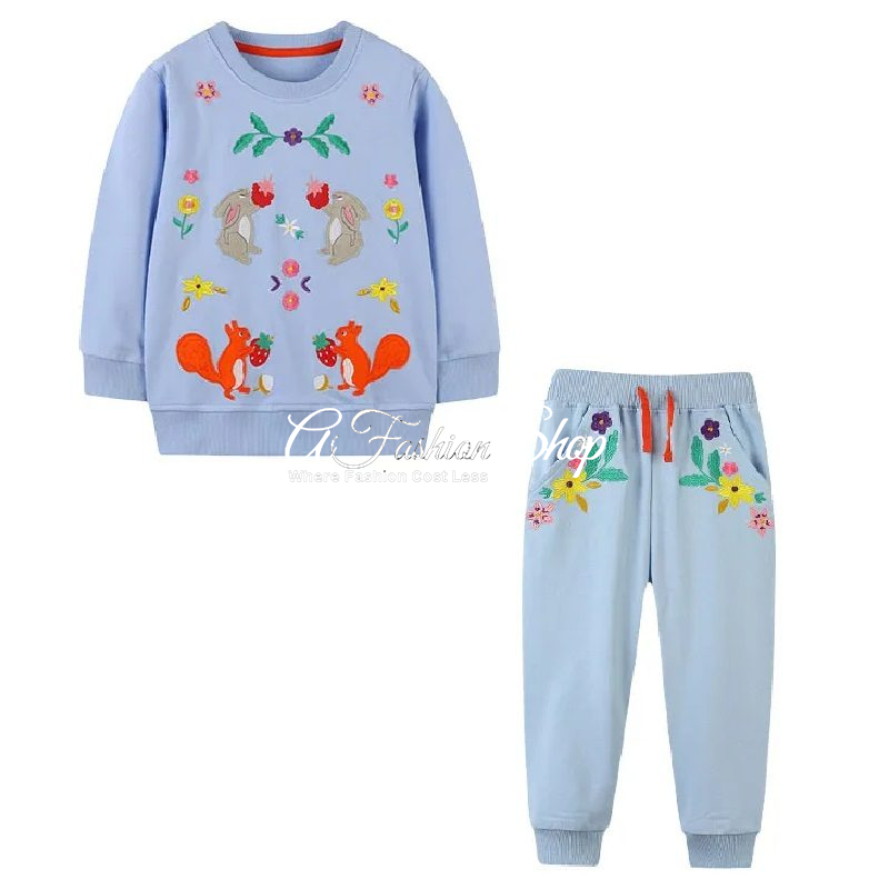 Girl Boss Sweatshirt & Pants Set Forest Print
